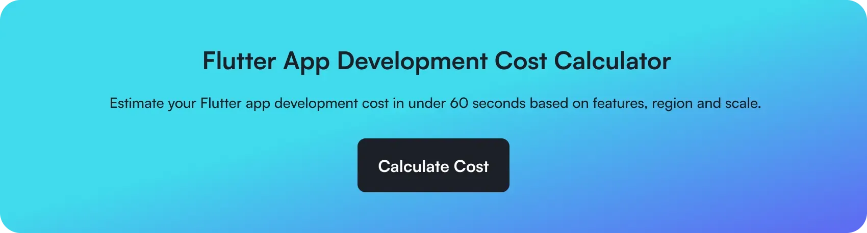Flutter app development cost calculator